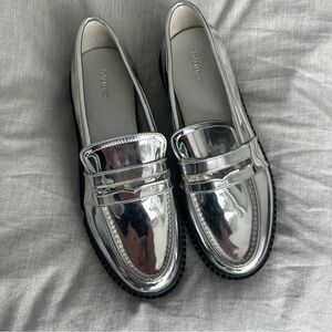 Forever 21 Chunky Silver Loafers